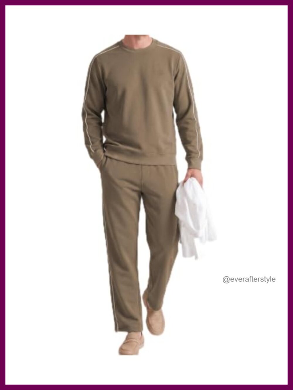 Men's 2-Piece Sweatsuit Set Cotton Blend Crewneck Pullover & Jogger Pants
